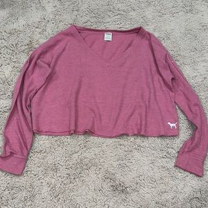 PINK cropped long sleeve size large